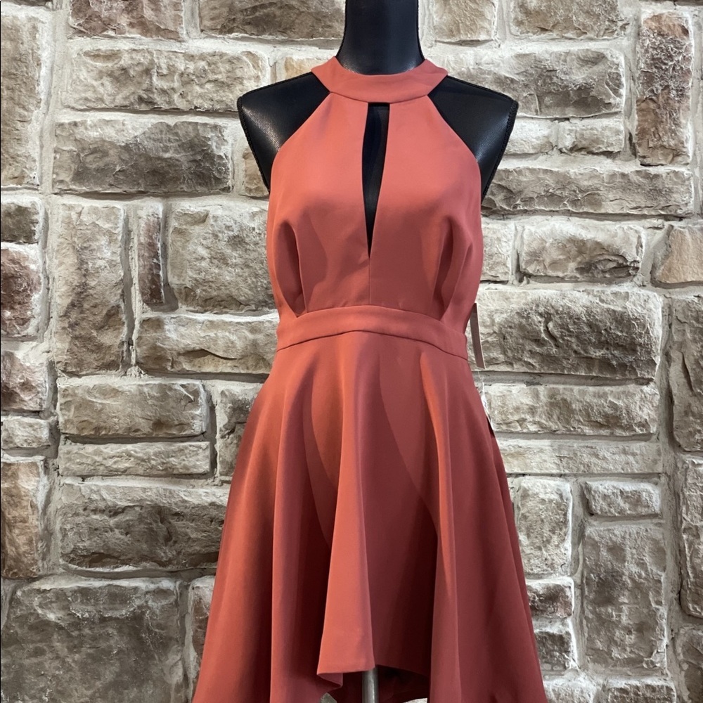 C/ MEO Collective | Maroon Halter Dress